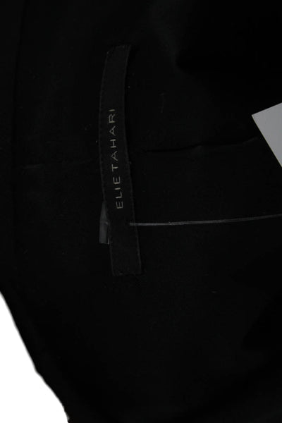 Elie Tahari Women Black Collared Button Wool Blend Blazer 3/4 Sleeve Size 14