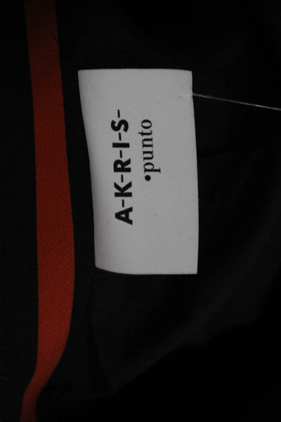 Akris Punto Womens Black Striped Blazer Collared Long Sleeve Size 16