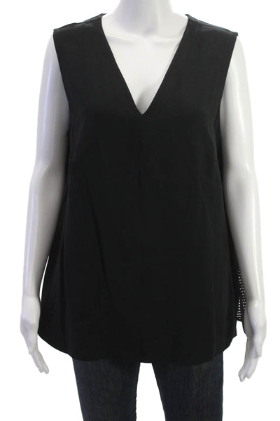 Akris Punto Women Sleeveless V-Neck Black Tunic Zip Size 14