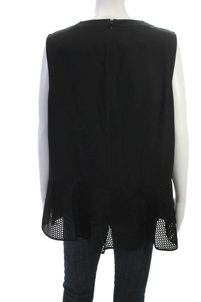 Akris Punto Women Sleeveless V-Neck Black Tunic Zip Size 14