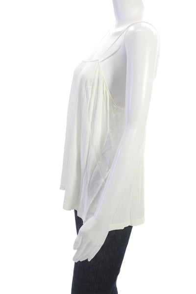 Akris Punto Women White Spaghetti Strap Camisole 100% Viscose Size 14