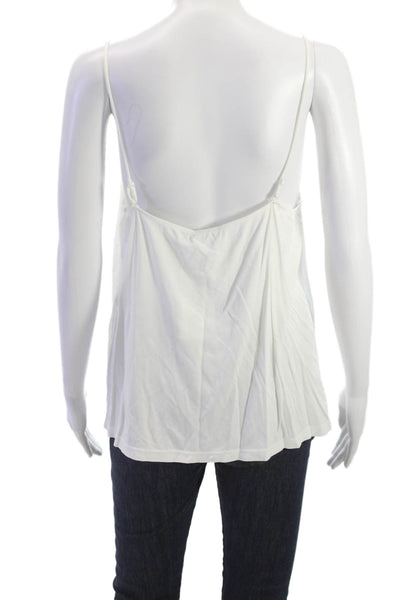 Akris Punto Women White Spaghetti Strap Camisole 100% Viscose Size 14