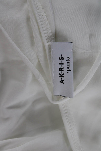 Akris Punto Women White Spaghetti Strap Camisole 100% Viscose Size 14