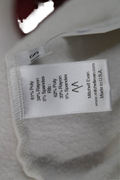 Mitchell Evan Women Pullover Sweatshirt White Crew Neck Long Sleeve Size S