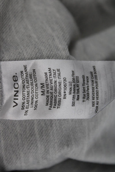 Vince Women Pullover Hoodie Gray Striped Polyester Long Sleeve Size M