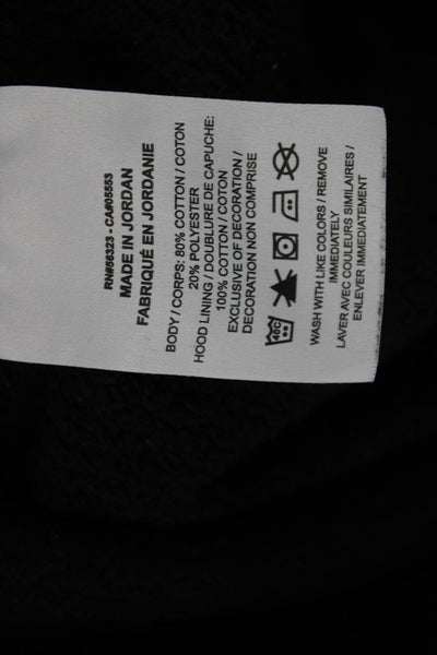 Nike Womens Pullover Hoodie Sweatshirt Black Drawstring Long Sleeve Size M