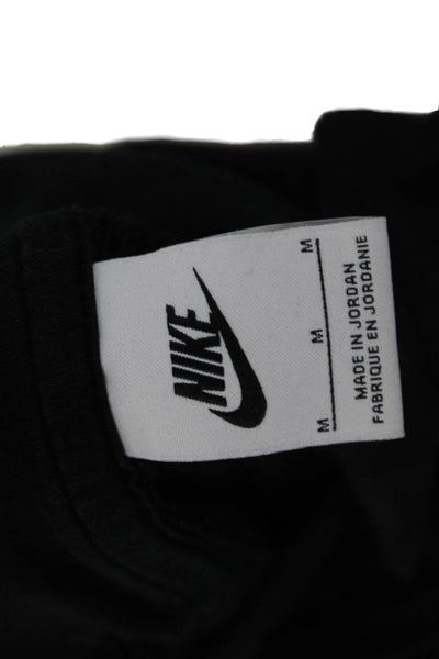 Nike Womens Pullover Hoodie Sweatshirt Black Drawstring Long Sleeve Size M