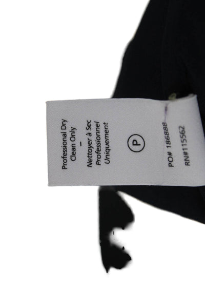 Cinq A Sept Women Black Silk Wrap Dress Short Sleeve V-Neck Size 2
