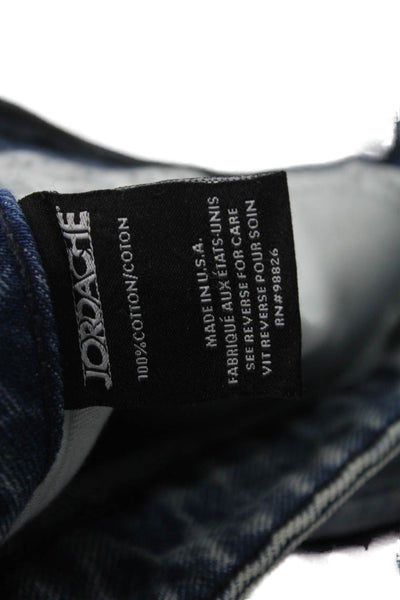 Jordache Womens Cropped Straight Jeans Light Blue 100% Cotton High Rise Size 26