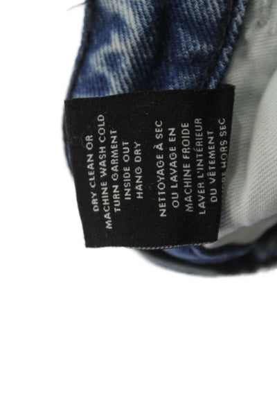 Jordache Womens Cropped Straight Jeans Light Blue 100% Cotton High Rise Size 26