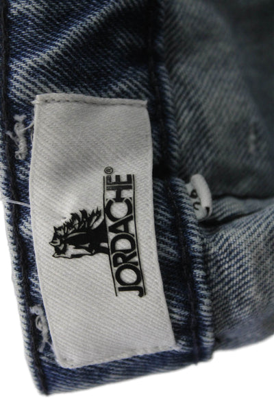 Jordache Womens Cropped Straight Jeans Light Blue 100% Cotton High Rise Size 26