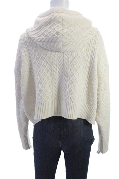 Zara Womens Beige Pullover Hoodie Drawstring Long Sleeve Size S