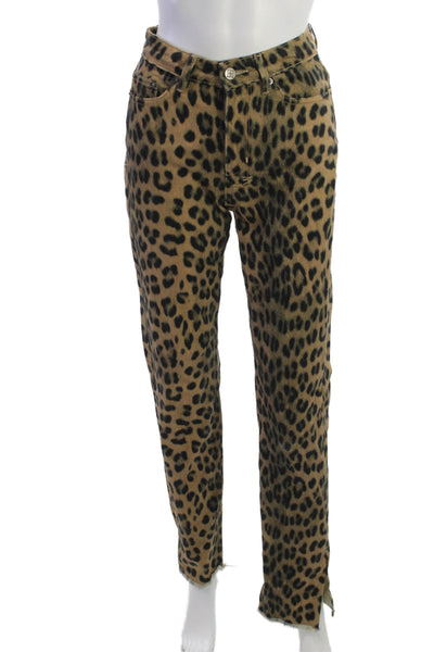 Ksubi Womens Leopard Print Beige Pants Recycled Cotton Inseam 31 Size 23