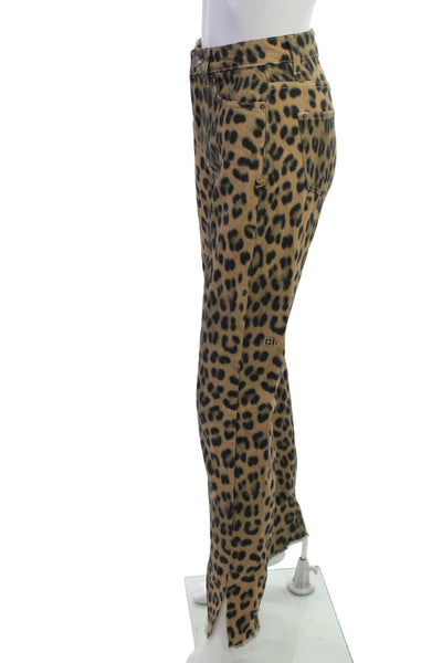 Ksubi Womens Leopard Print Beige Pants Recycled Cotton Inseam 31 Size 23