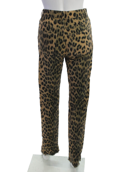Ksubi Womens Leopard Print Beige Pants Recycled Cotton Inseam 31 Size 23