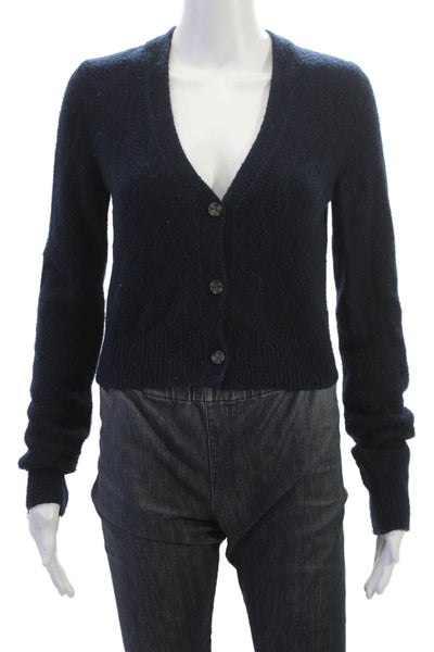 Pistola Womens Dark Blue V-Neck Button Cardigan Sweater Long Sleeve Size S