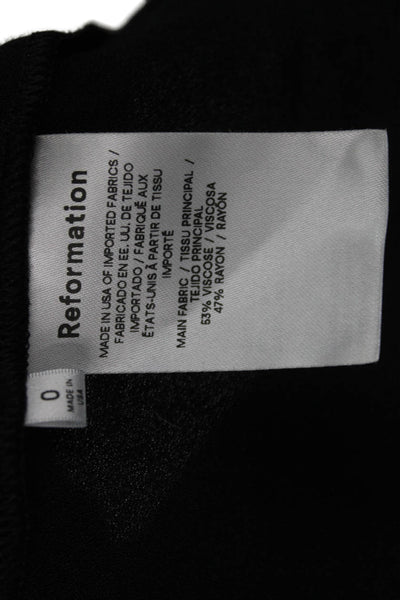 Reformation Women Tunic Button Up Black Collared Long Sleeve Size 0