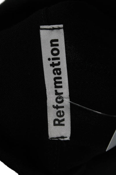 Reformation Women Tunic Button Up Black Collared Long Sleeve Size 0