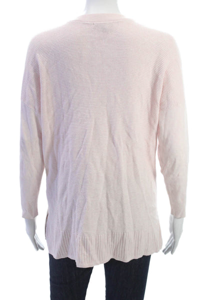 Lilla P Women V Neck Button Long Sleeve Cardigan Pink Size M