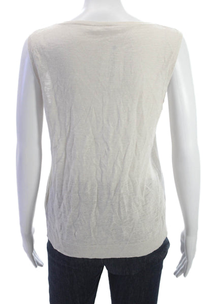 Amina Rubinacci Women Basic Tank Sleeveless Beige Viscosa Size 46
