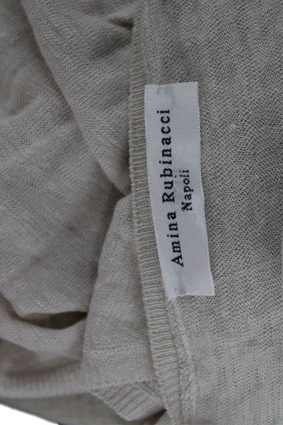 Amina Rubinacci Women Basic Tank Sleeveless Beige Viscosa Size 46
