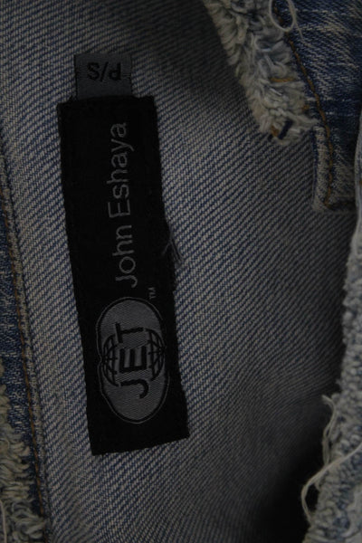 Jet John Eshaya Women Blue Cotton Blend Crew Neck Button Jacket Size PS