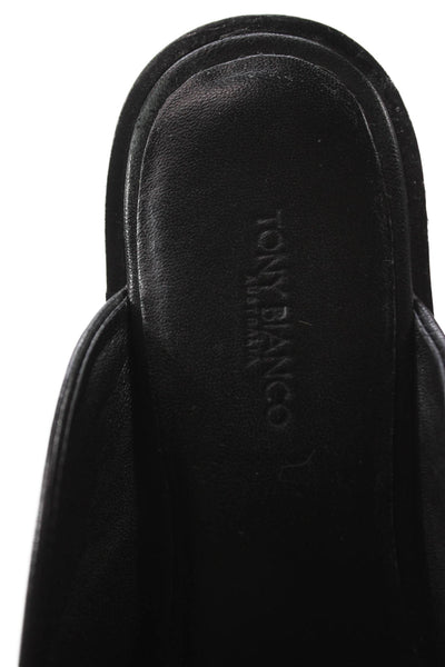 Tony Bianco Womens Slip On Round Toe Leather Mules Black Size 7
