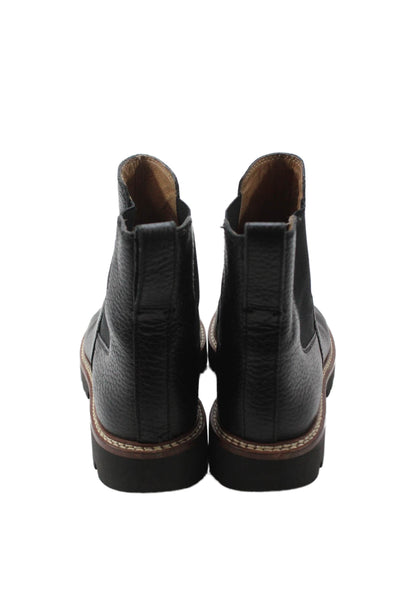 Madewell Womens Slip On Block Heel Round Toe Ankle Boots Black Leather Size 7