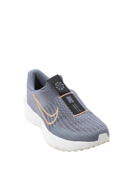 Nike Womens Slip On Knit Logo Interact Run Running Sneakers Blue White Size 7.5