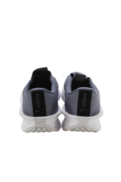 Nike Womens Slip On Knit Logo Interact Run Running Sneakers Blue White Size 7.5