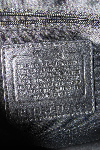 Coach Women's Zip Closure Patent Leather Black Tote Handbag