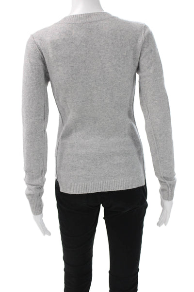 Aqua Women Pullover Cashmere V-Neck Long Sleeve Gray Size XS