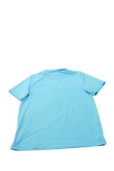 Vineyard Vines Childrens Boys Striped Short Sleeves Polo Shirt Blue Size 18