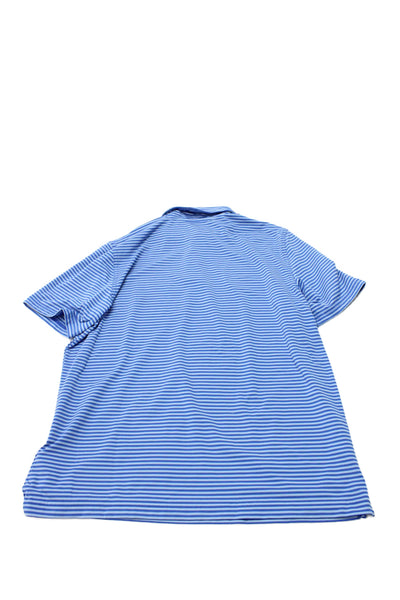 Vineyard Vines Childrens Boys Striped Polo Shirt Blue Size 18