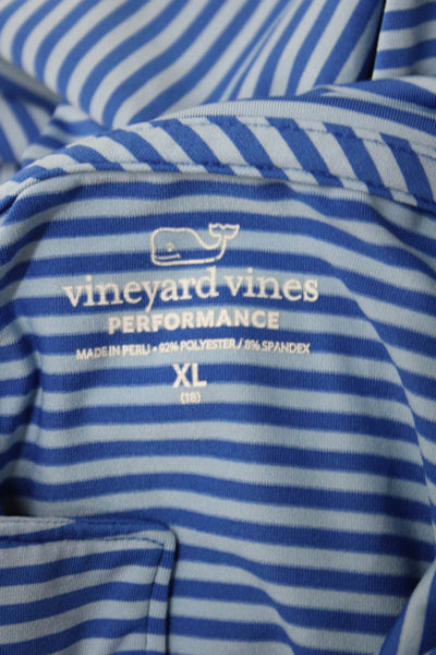 Vineyard Vines Childrens Boys Striped Polo Shirt Blue Size 18