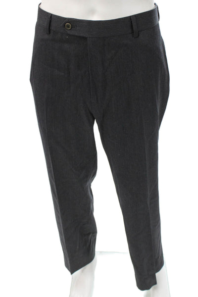 Brooks Brothers Mens Dress Pants Dark Gray Wool Button Fly Size 38