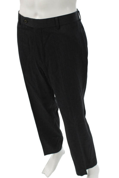 Brooks Brothers Mens Dress Pants Dark Gray Wool Button Fly Size 38