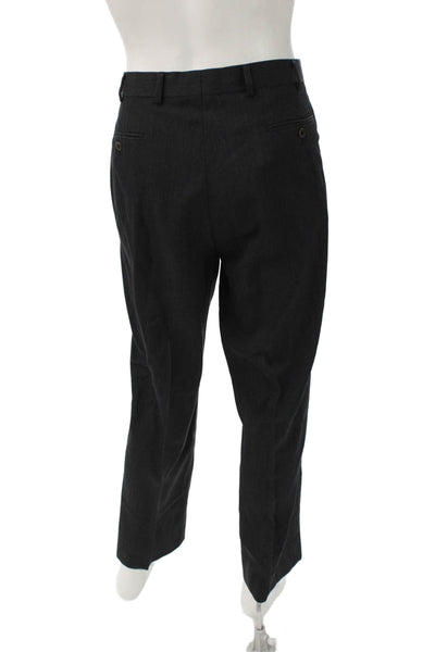 Brooks Brothers Mens Dress Pants Dark Gray Wool Button Fly Size 38