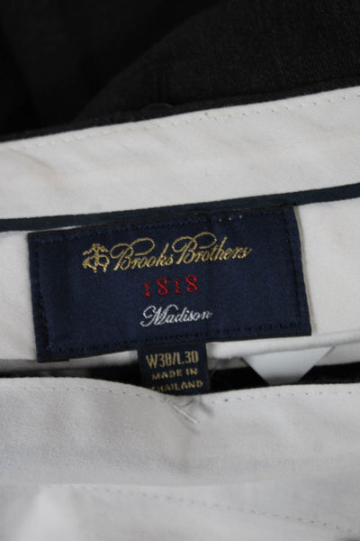 Brooks Brothers Mens Dress Pants Dark Gray Wool Button Fly Size 38