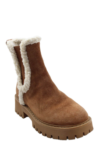 Michael Michael Kors Women's Suede Leather Pull-On Ankle Boots Brown Size 6