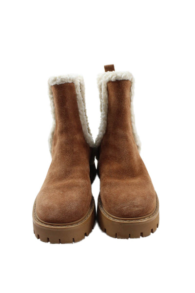 Michael Michael Kors Women's Suede Leather Pull-On Ankle Boots Brown Size 6