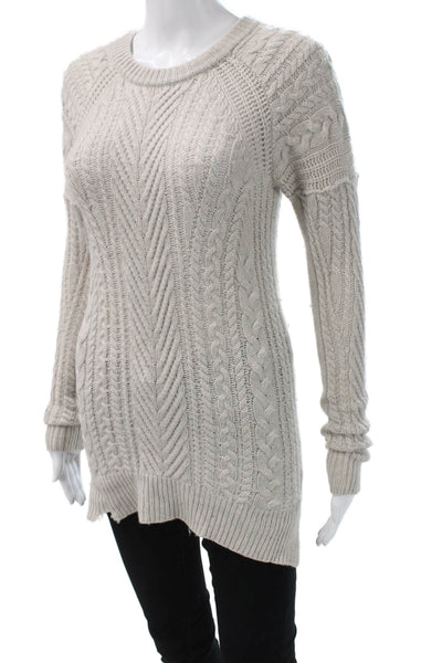 C by Bloomingdales Womens Beige Wool Cashmere Crewneck Pullover Sweater Size XS