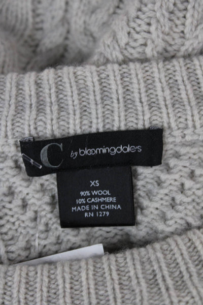 C by Bloomingdales Womens Beige Wool Cashmere Crewneck Pullover Sweater Size XS