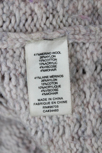 La Vie Women Pullover Mock Neck Beige Merino Blend Long Sleeve Size XS