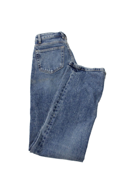 Zara Womens Straight High Rise Blue Denim Jeans Size 0
