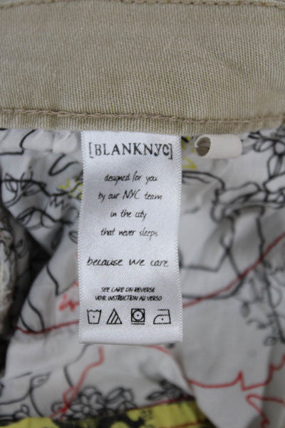 Blank NYC Women Beige Ankle Cargo Jegging 98% Cotton Inseam 30 Size 25