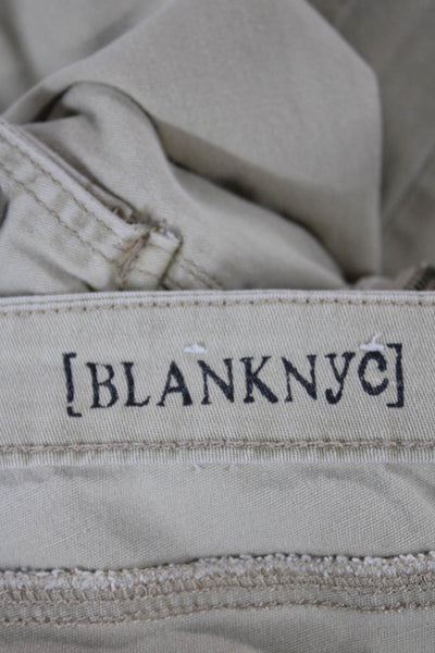 Blank NYC Women Beige Ankle Cargo Jegging 98% Cotton Inseam 30 Size 25