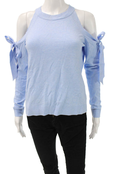Milly Women Pullover Sweater Light Blue Crew Neck Long Sleeve Size S