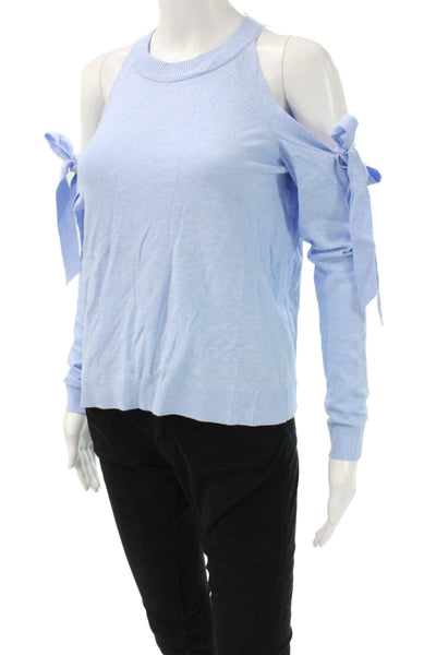 Milly Women Pullover Sweater Light Blue Crew Neck Long Sleeve Size S