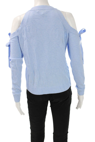 Milly Women Pullover Sweater Light Blue Crew Neck Long Sleeve Size S